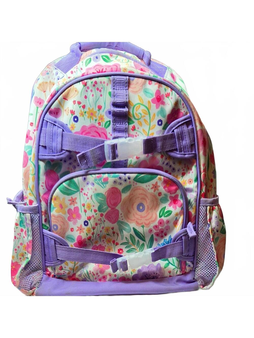 Pottery Barn Kids Mackenzie Large Backpack Lavender Floral Blooms No Monogram